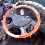 Dikişli Direksiyon Kılıfı Krem Deri Taba Deri Siyah Dikişli Isuzu Novo İçin