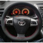 Dikişli Direksiyon Kılıfı Noktalı Deri Kırmızı Dikişli Toyota Corolla İçin