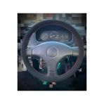 Dikişli Direksiyon Kılıfı Nubuk Deri Kırmızı Dikişli Honda Civic 2000 Kasa İçin