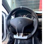 Dikişli Direksiyon Kılıfı Nubuk Deri Noktalı Deri Gri Yüzük Gri Dikişli Citroen C-Elysee İçin