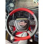 Dikişli Direksiyon Kılıfı Siyah Deri Kırmızı Deri Kırmızı Dikişli Mercedes Yeni Tip Direksiyon