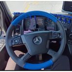Dikişli Direksiyon Kılıfı Siyah Deri Mavi Deri Siyah Dikişli Mercedes Tır Kamyon (Fotodaki)