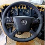 Dikişli Direksiyon Kılıfı Siyah Deri Siyah Dikişli Mercedes Actros Fotodaki Direksiyonlar İçin