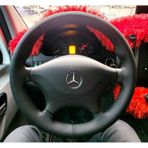 Dikişli Direksiyon Kılıfı Siyah Deri Siyah Dikişli Mercedes Sprinter 2015 Sonrası İçin Siyah