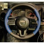 Dikişli Direksiyon Kılıfı Siyah / Mavi Deri Siyah Dikişli Mercedes Sprinter Vito İçin