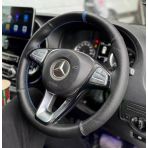 Dikişli Direksiyon Kılıfı Siyah / Noktalı Deri Mavi Yüzük / Dikiş Mercedes Vito