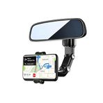 Dikiz Aynası, Koltuk Arkası, Çalışma Masası Telefon Tutucu, Standart, iPhone, Samsung, Xiaomi, Huawei Uyumludur, 360 Dönebilen Çok Fonksiyonlu Akrobat Telefon Tutucu