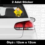 Dikkat Arabada Bebek Var Sticker 2 Adet - Araba Kask Motosiklet Laptop Tablet Pc Atv Uyumlu Sticker 2 Adet