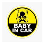 Dikkat Arabada Bebek Var Sticker oto Etiket 18cm MD2