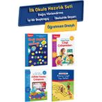 Dikkat Atölyesi Yayınları 4'lü Ilkokula Hazırlık Seti Hüseyin Demir 3 - 5 Yaş Eğitici Materyal (Matematik, Çizgi Çalışması, Alfabe, Yazı Defteri)