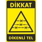 Dikkat Dikenli Tel Sticker 20X28 cm - 21 x 28 Cm