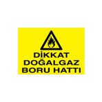 Dikkat Doğalgaz Boru Hattı Uyarı Tabelası - 20x30 Alüminyum Kompozit Panel - DG33