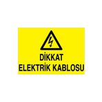 Dikkat Elektrik Kablosu Uyarı Tabelası - 50x70 Alüminyum Kompozit Panel - K13