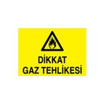 Dikkat Gaz Tehlikesi Uyarı Tabelası - 35x50 Alüminyum Kompozit Panel - DG11