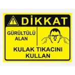 Dikkat Gürültülü Alan Kulak Tıkacını Kullan - Uyarı Tabela Levhası 24X34 cm Polikarbon - 24 x 34 cm - 1 Adet