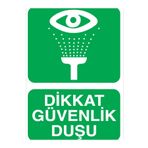 Dikkat Güvenlik Duşu Uyarı Tabelası - 70x100 Alüminyum Kompozit Panel - GVD3