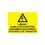 Dikkat Kablo Ve Elektrik... Uyarı Tabelası - 50x70 Alüminyum Kompozit Panel - K15
