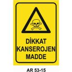 Dikkat Kanserojen Madde Iş Güvenliği Uyarı Levhası - 20x30