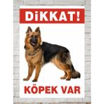 Dikkat Köpek Var Polikarbon Levha Tabela 24X34CM - 24 x 34 cm - 1 Adet