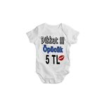 Dikkat Öpücük 5 Tl Yazılı Baskılı Bebek Zıbını, 3 Yaş