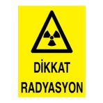 Dikkat Radyasyon Uyarı Tabelası - 50x70 Alüminyum Kompozit Panel - RLI9