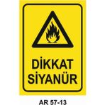 Dikkat Siyanür Iş Güvenliği Uyarı Levhası - 20x30 cm