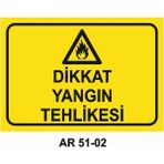 Dikkat Yangın Tehlikesi Iş Güvenliği Uyarı Levhası - 25x35