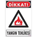 Dikkat Yangın Tehlikesi Uyarı Levhası 25x35 Kod852