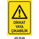 Dikkat Yaya Çıkabilir Iş Güvenliği Uyarı Levhası - 20x30