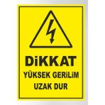 Dikkat Yüksek Gerilim Uzak Dur - Uyarı Tabela Levhası 24X34 cm Polikarbon - 24 x 34 cm - 1 Adet
