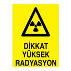 Dikkat Yüksek Radyasyon Uyarı Tabelası - 35x50 Alüminyum Kompozit Panel - RLI11
