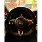 Dikmeli Direksiyon Kılıfı Vw Uyumlu Scirocco Alkantara Karbon Gri Yüzüklü