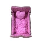 Diktörtgen Yumuşak Tüylü Kedi Köpek Yatak Pembe 50x73x30 cm