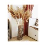 DİLAY HOME DESIGN Dekoratif Jüt Hasır Metal Tel Örgülü El Yapımı Çiçek Pampas Vazosu Üç Örgü 50cm