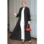 dilberfashion Kolları Fırfırlı Gizli Fermuarlı Ferace