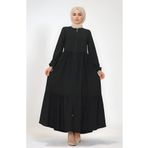 dilberfashion Modern Kesim Rahat Kalıp Siyah Tesettür Ferace