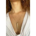 Dilek Kolyesi Unisex Kapaklı Çubuk Bar Kolye Gold