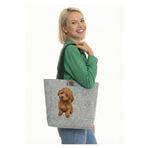 dilekolay Büyük Boy Omuz Çantası - Baskılı Keçe Çanta - Pet Serisi - Köpek - 40 X 33 Cm