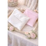 Dilex Bohça Çeyizlik Bohça Gelin Bohçası Damat Bohçası Saten Beyaz Pembe Pudra 2 'li Set - Pembe - Beyaz