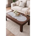 Dilex DİLEX Nakışlı Runner Masa Örtüsü Gri 37x115 cm – Dantel Detaylı Şık Masa Runner, Günlük ve Çeyizlik - Açık Gri - 37 x 115 cm