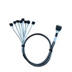 DiliVing SlimSAS X8-8*SATA, SFF-8654 74P - 8*SATA 7P, SlimSAS Host/RAID to SATA Target HD, 85CM Kablo