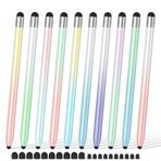 Dilizu Dokunmatik Ekran için Stylus Kalem, iPad için 10 Adet Stylus Kalem, Yüksek Hassasiyetli Çift Kauçuk Uçlu iPad Kalemi, Apple iPad/Android ve Diğer Kapasitif Dokunmatik Ekran ile Uyumlu (10 Gradyan