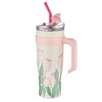Dıller Quencher Cup 1200 Ml Pipetli/Rahat İçim Kulplu Paslanmaz Çelik Termos -Ffdıllerd9120