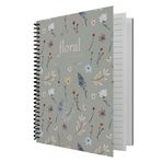 Dilman 6191 Flower 16x22 cm 80 Yaprak Çizgili Spiralli Defter