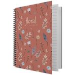 dilman floral serisi not defteri 16x22cm 80 yaprak çizgili 6406 - Karışık
