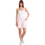 Dilvin 101A71988 Pembe Kadın Çift Pileli Paçası Kıvrık Denim Şort