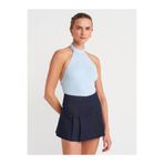 Dilvin 10798 Halter Bağlamalı Yaka Fitilli Triko Bluz-Mavi