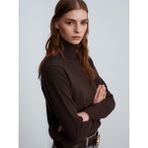 Dilvin 10848 %100 Kaşmir Balıkçı Yaka Kazak-Kahve M. - Kahve Melanj - Standart