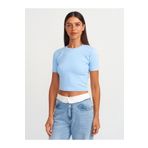 Dilvin 30124 Crop T-Shirt-Açık Mavi
