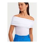 Dilvin 30851 Omuzları Düşük Bluz-Beyaz